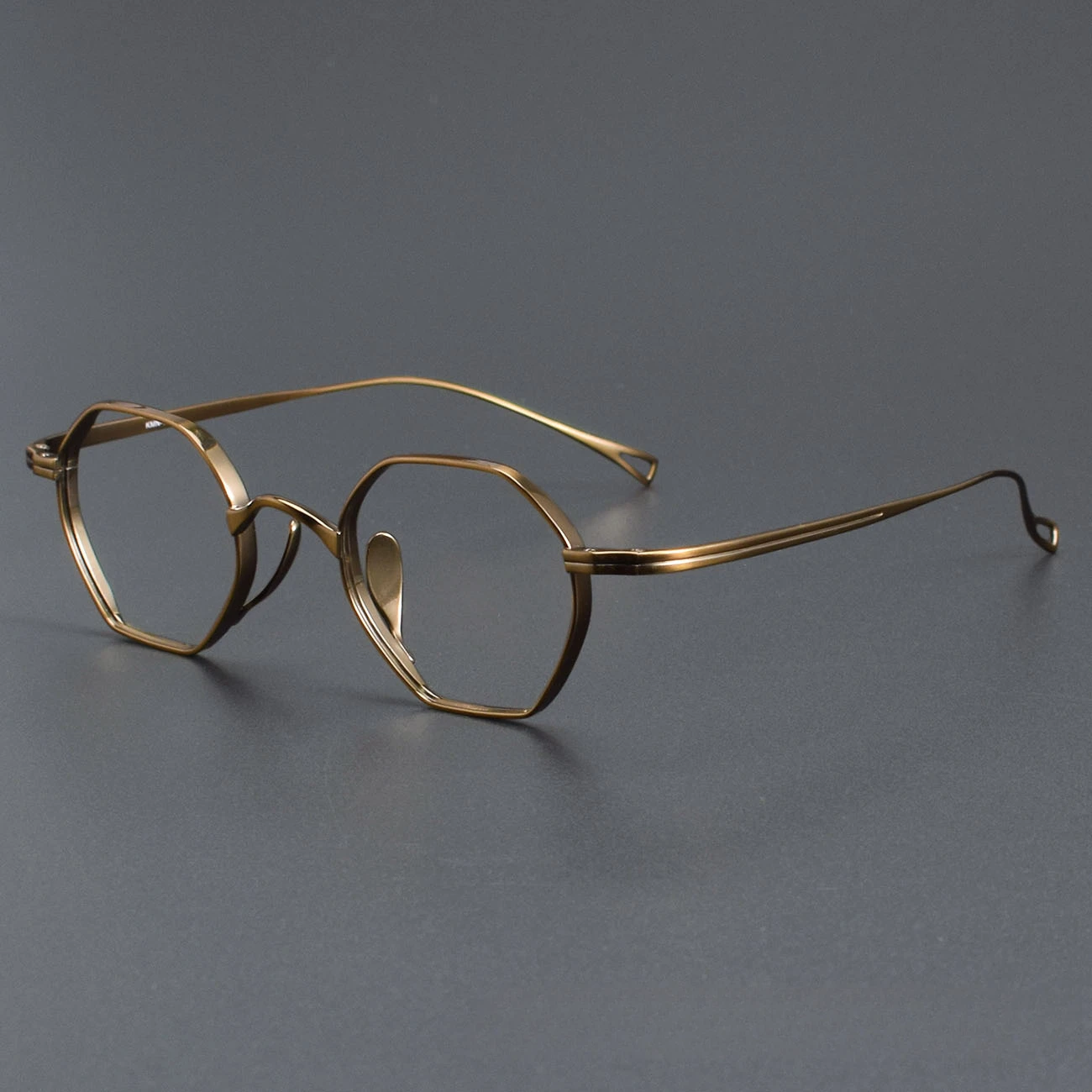 Designer Pure Titanium Glasses Frame Gold Wire Retro Japanese Irregularly Polygonal Pure Titanium Prescription Eyeglasses Frames