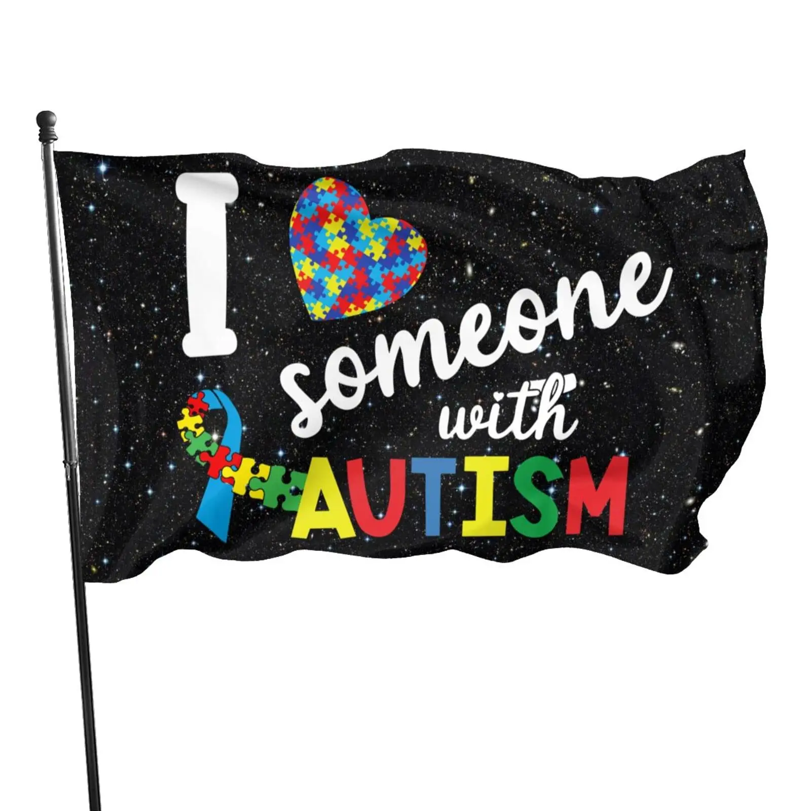 Autism Flag Puzzle Love Autism Awareness for Garden World Autism Awareness Day Indoor and Outdoor Decoration for Women Men Gifts