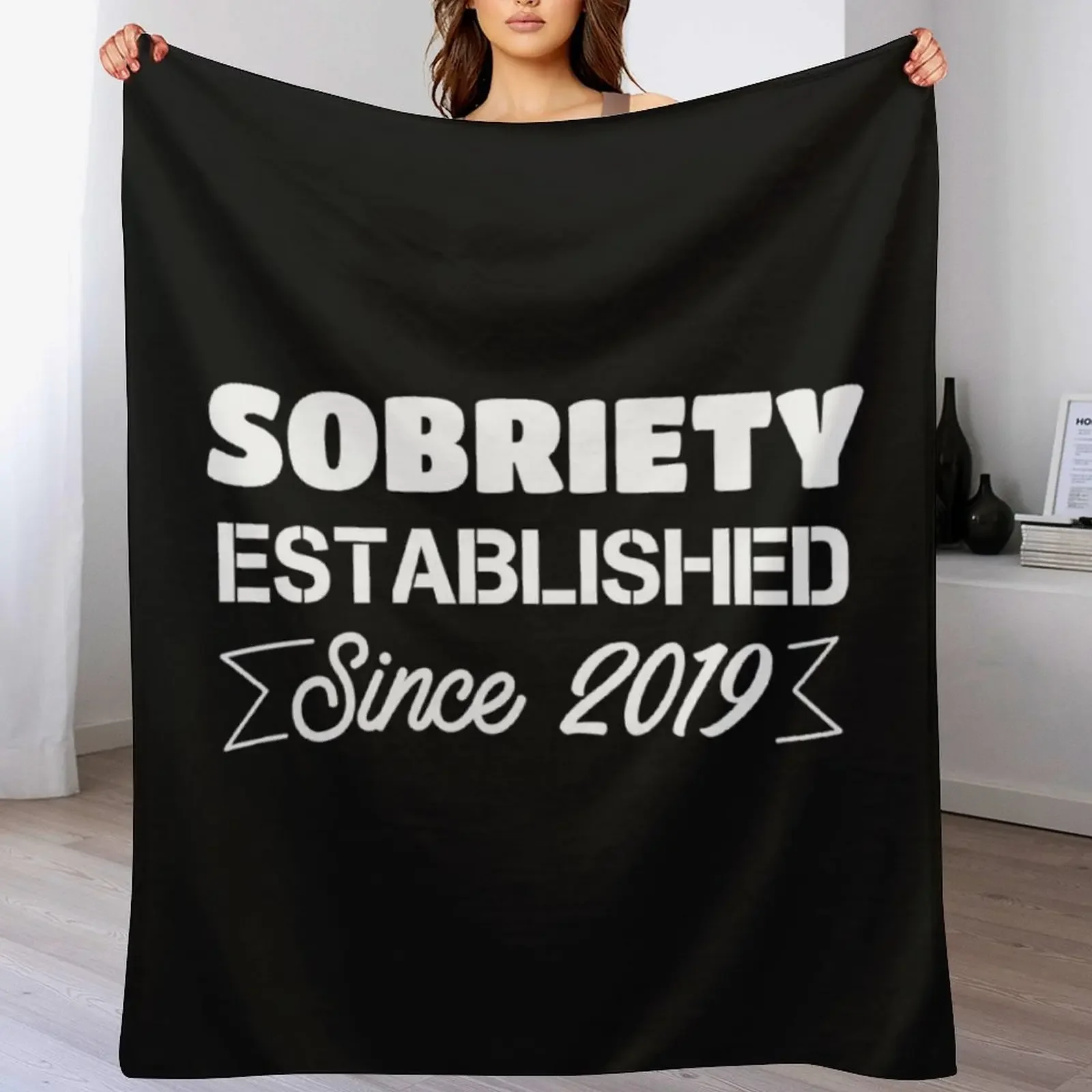 

1 year sobriety gifts for men 2020 print - Alcohol Free Sober Throw Blanket Sleeping Bag Picnic Nap Hairy Blankets