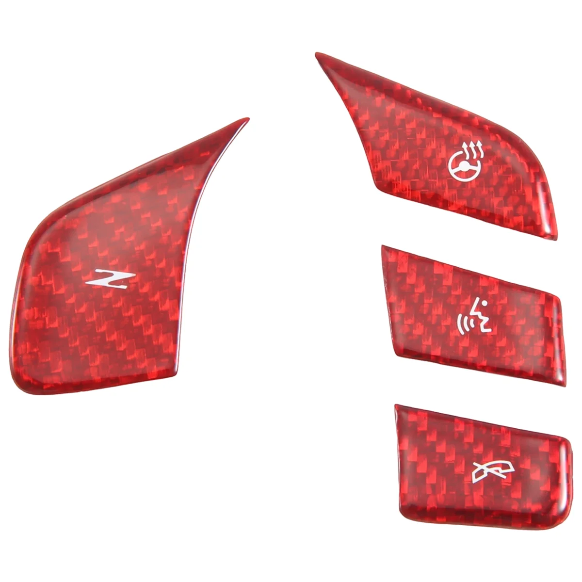 Car Carbon Fiber Steering Wheel Button Sticker Trim Cover for Chevrolet Corvette C8 2020-2023 Red Heated Button Decal