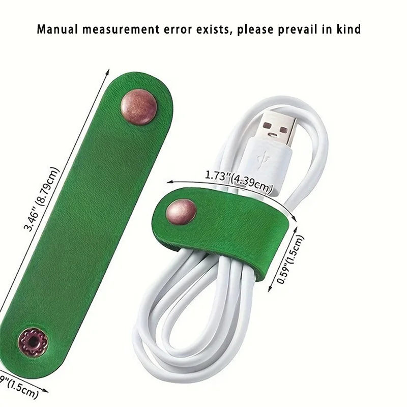 10-Pack  Faux Leather Cable Organizer / Headphone Cord Holder  Power Cord and Data Cable Organizer  Cable Wrapper image 4