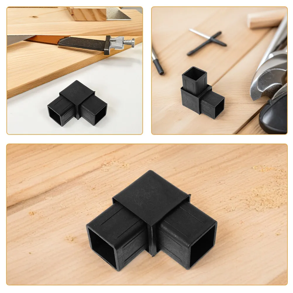 Square Tube Connector 6Pcs Right Angle Plastic Corner Joint Fittings for DIY Frame Shelves Display Racks