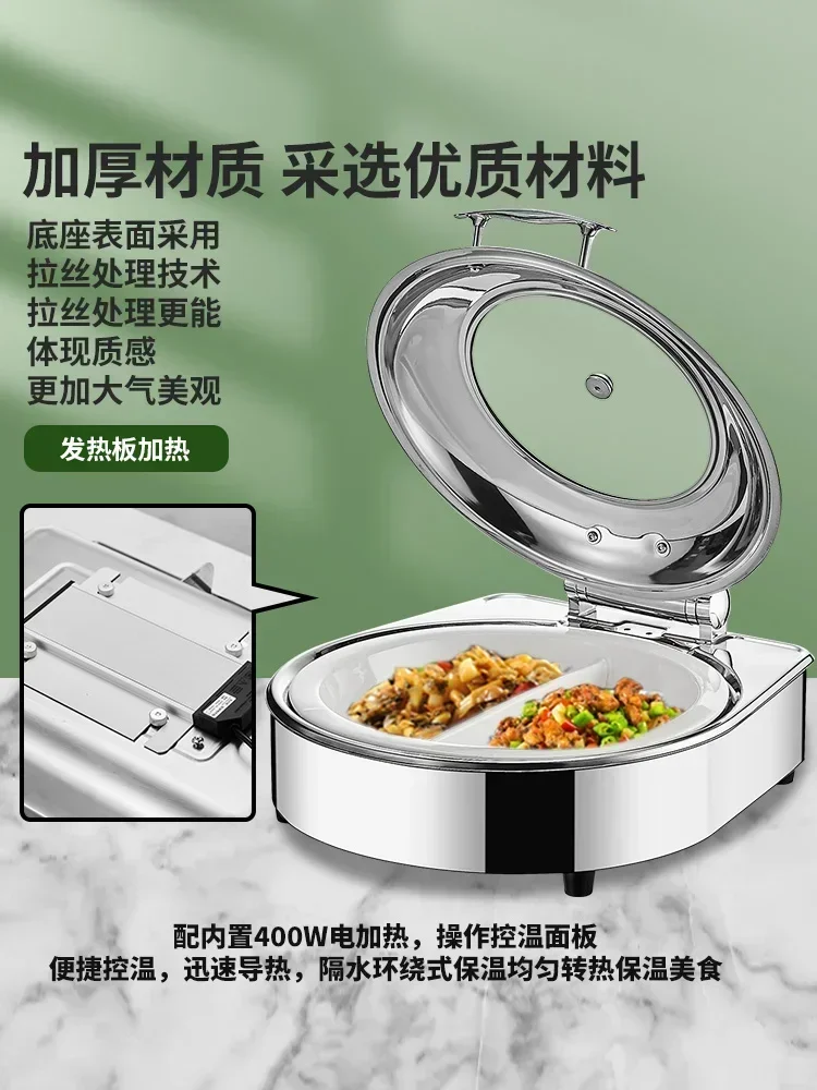 Commercial luxury buffet furnace thick stainless steel insulation furnace hotel canteen breakfast soup pot new