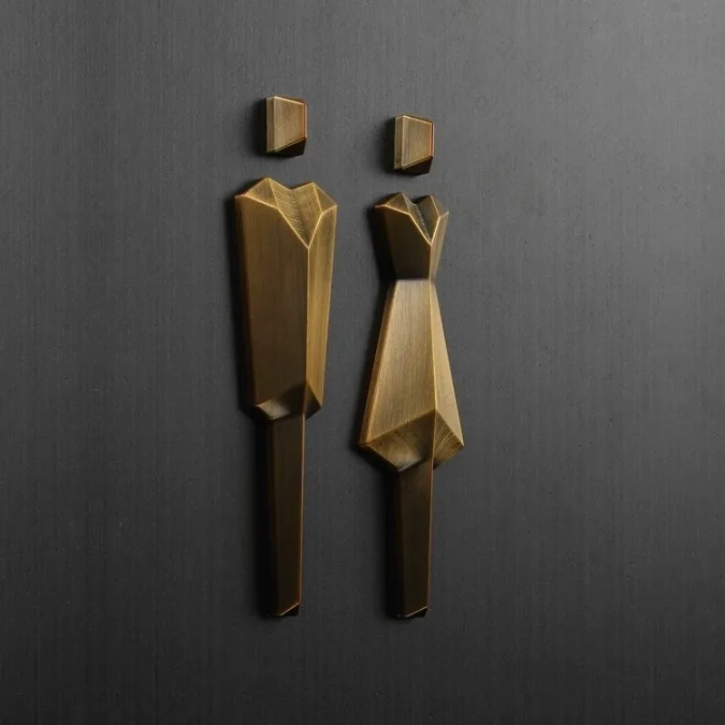 Men's and women's toilet signs Metal wc Hotel bathroom Restaurant guide