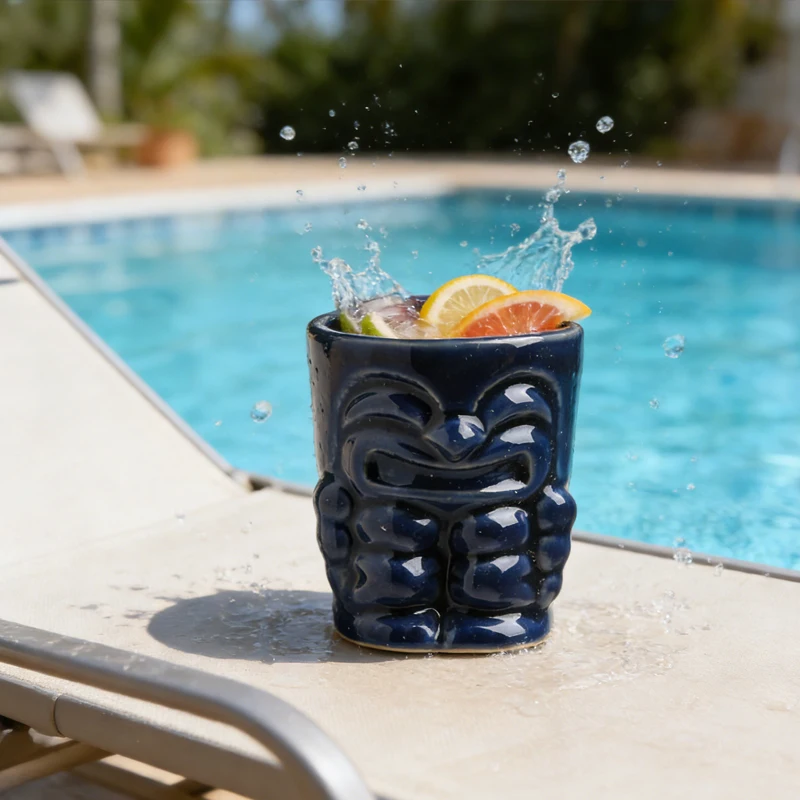 Vaso de Cóctel de Cerámica Creativo y Divertido con Diseño Hawaiano, Mini Taza para Bebidas Frías, Taza para Cerveza, Decoración para el Hogar, Regalos Familiares