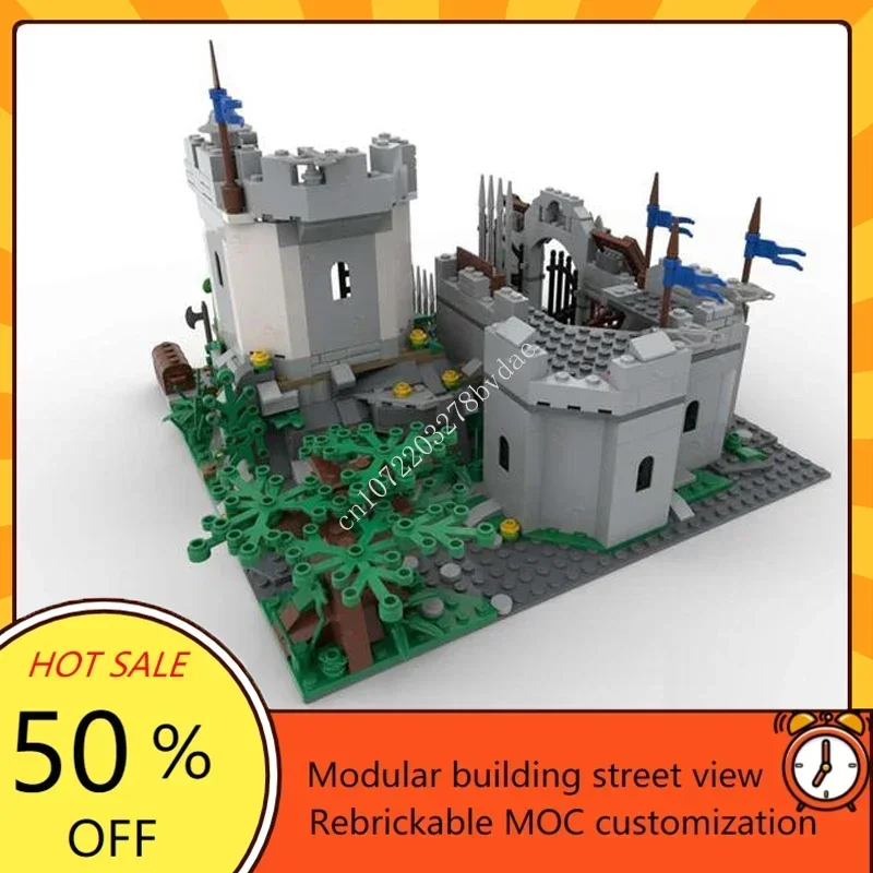 Décennie s de construction modulaires de château à bras fort, MOC, modèle de vue sur la rue créative, jouets d'assemblage d'architecture, cadeaux d'éducation, 702 pièces