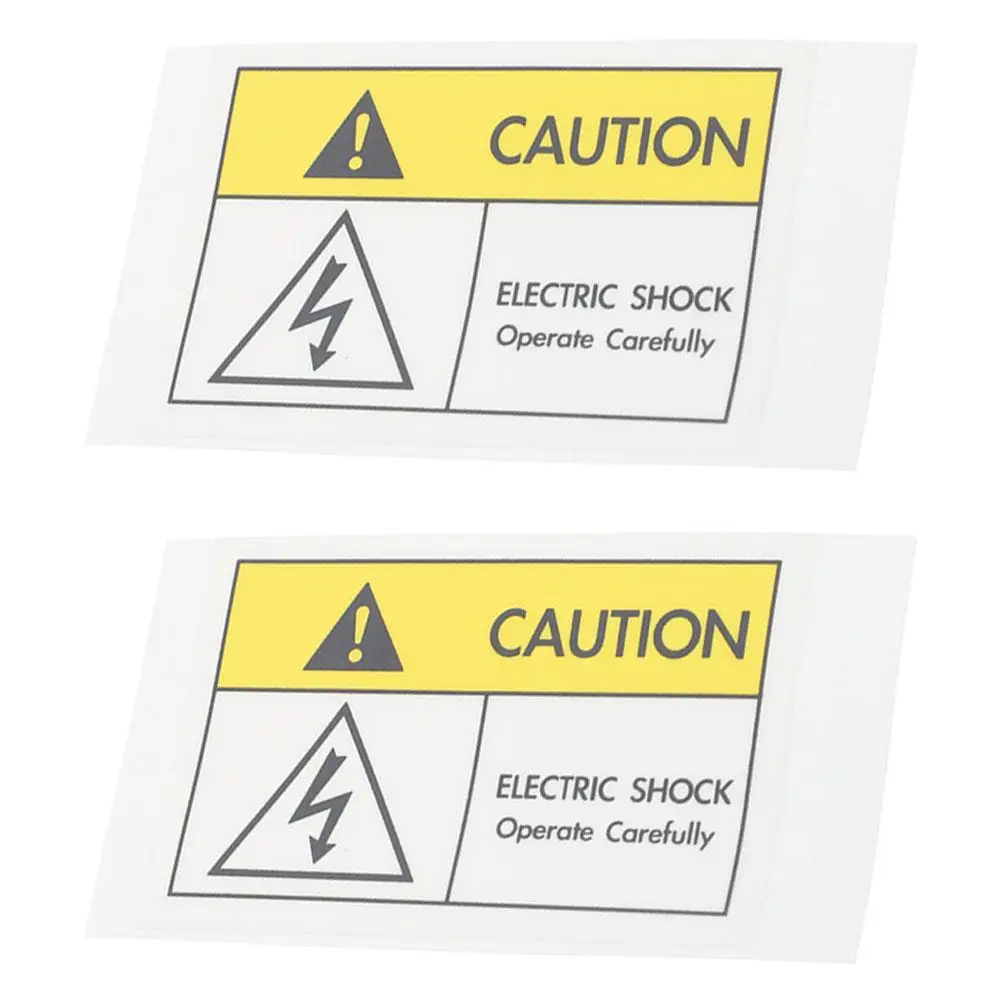 2 Pcs Stickers Electric Shock Warning Sign Shocks for Caution Labels High Voltage