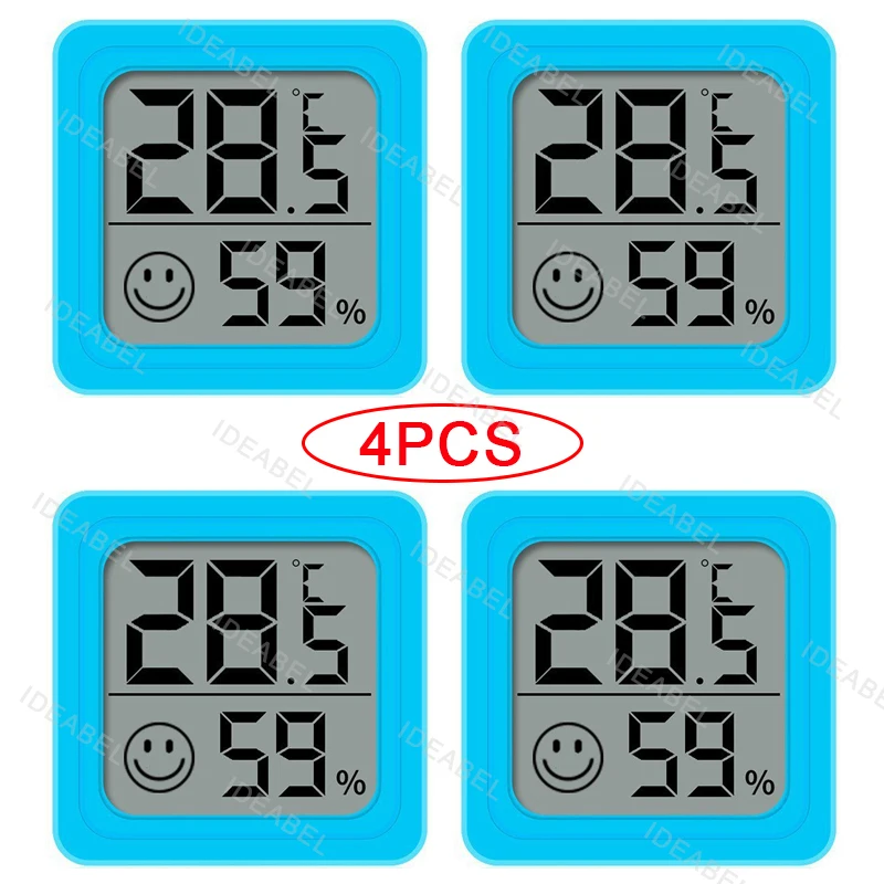 4pcs Digital Thermometer Hygrometer Indoor Mini Temperature LCD Electronic Monitor Hygrometer Outdoor Room Baby
