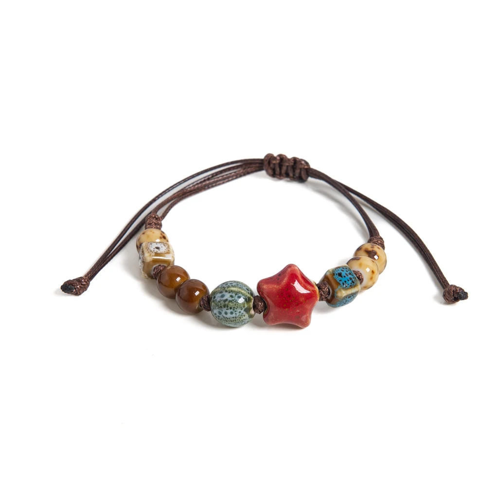 Handmade White Star Claw Ceramic Bracelet Adjustable Boho Ethnic Jewelry Unique Gift S02-027 image 4