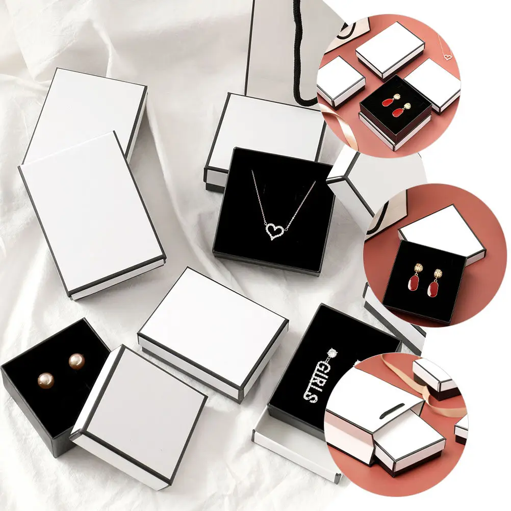 6Pcs Jewelry Gift Boxes Small Compact Organizer Ring Necklace Earring Storage Case Travel Presentation Organizer