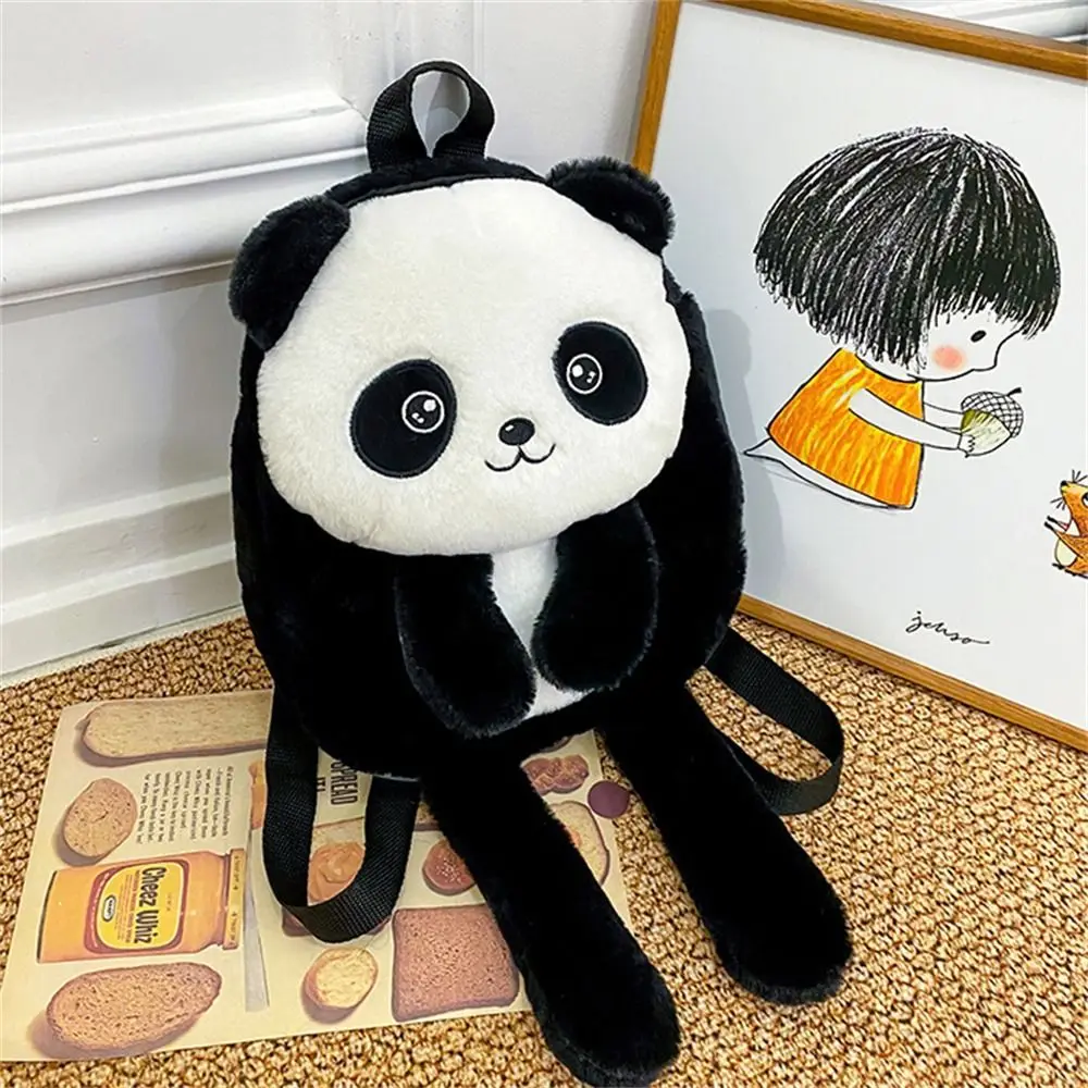 Animals Panda Plush Shoulder Bag Kindergarten Plush Toy Baby School Bag Cute Cartoon Coin Purse Plush Backpack Toddler