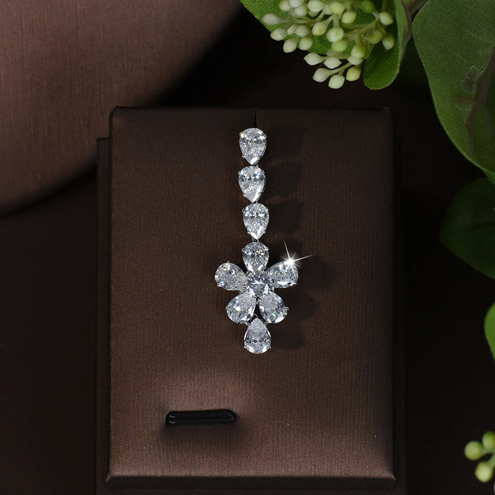 

Romantic Elegant Women's Flower Shape 2 Piece Necklace Earring Accessories Jewelry Set Party Travel Host Wedding Party M-724