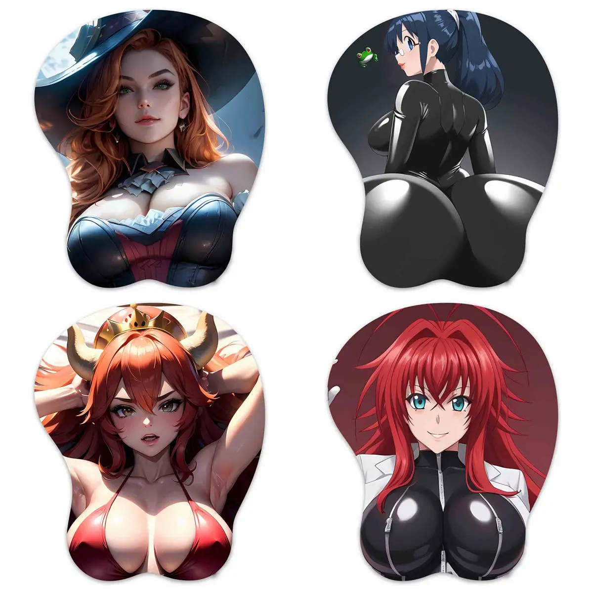 لوحة ماوس ثلاثية الأبعاد ( Aki Bowsette Rias Gremory Miss Fortunee) لوحة ماوس أوباي لدعم المعصم للألعاب