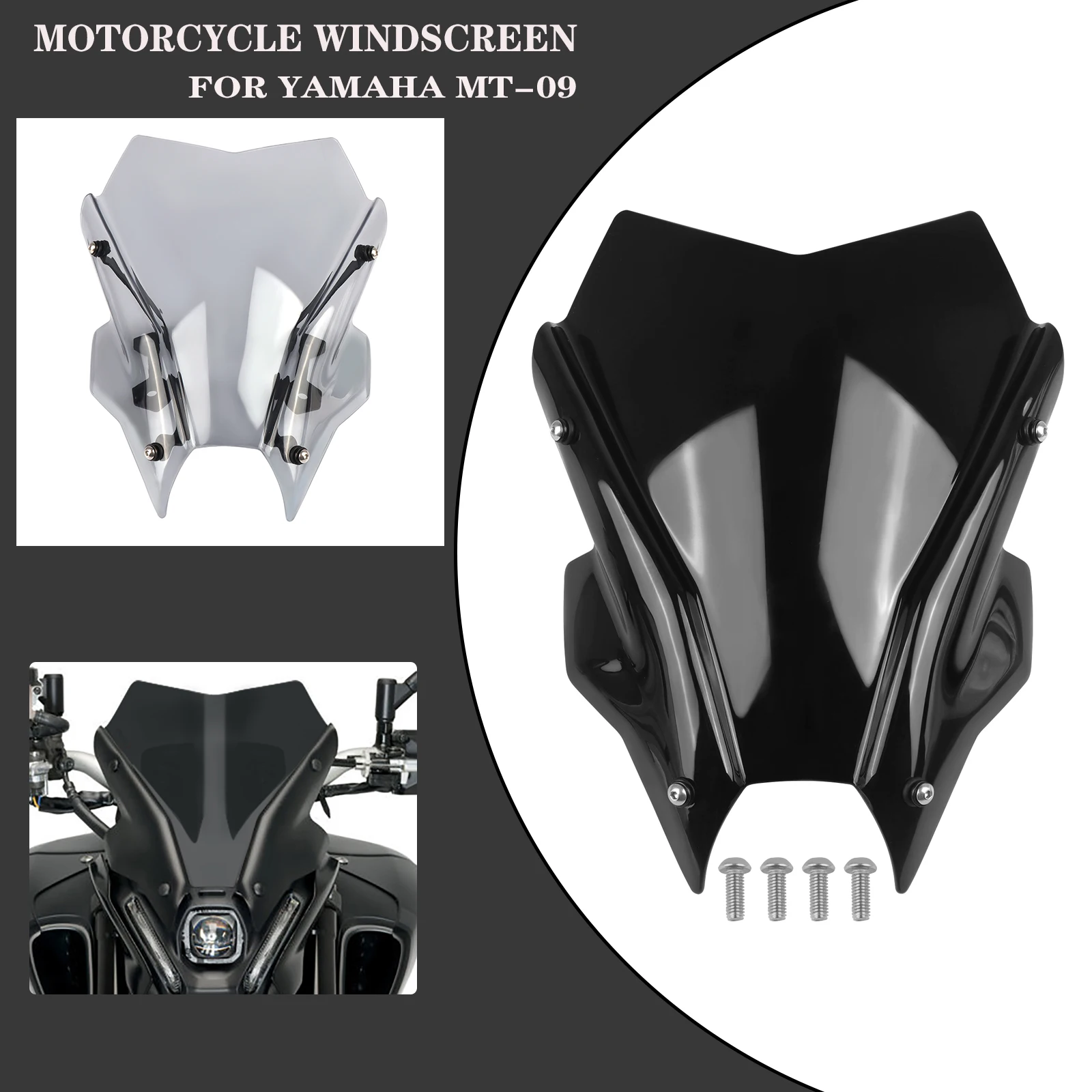 

For YAMAHA MT-09 FZ-09 MT09 FZ 09 2020-2022 Motorcycle WindScreen Windshield Touring Sports Wind Shield Deflector Accessories