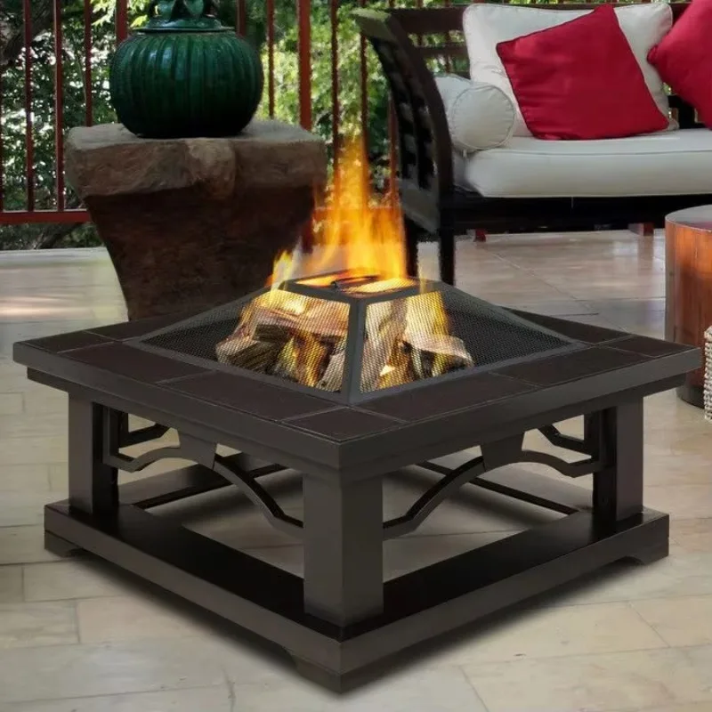 2026 Deep Iron Fire Pit With Handmade Round Bowl And Forged Support Structure Perfect For Cozy Garden Fire Nights