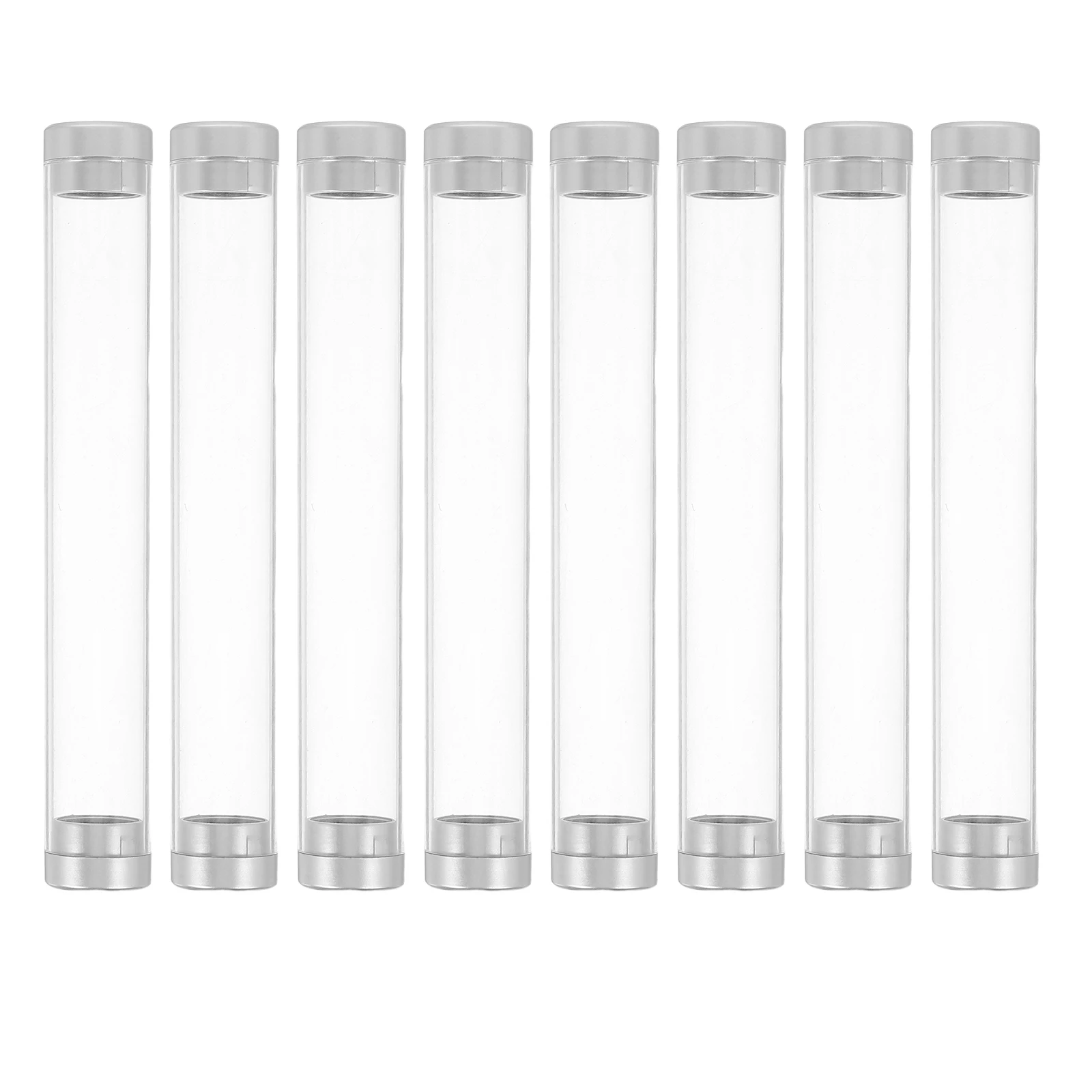 

8pcs Tweezers Storage Cylinder Clear Plastic Home Travel Case Organizer for Makeup Tools Eyelash Salon Brushes Dualopening