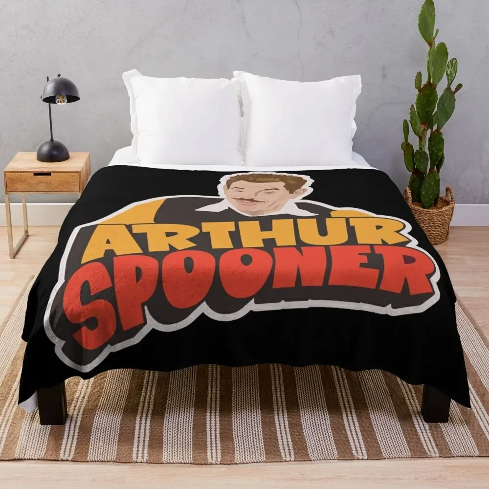 Arthur Spooner Illustration - Quirky Charm from King of Queens Throw Blanket Furrys Luxury Designer Blankets