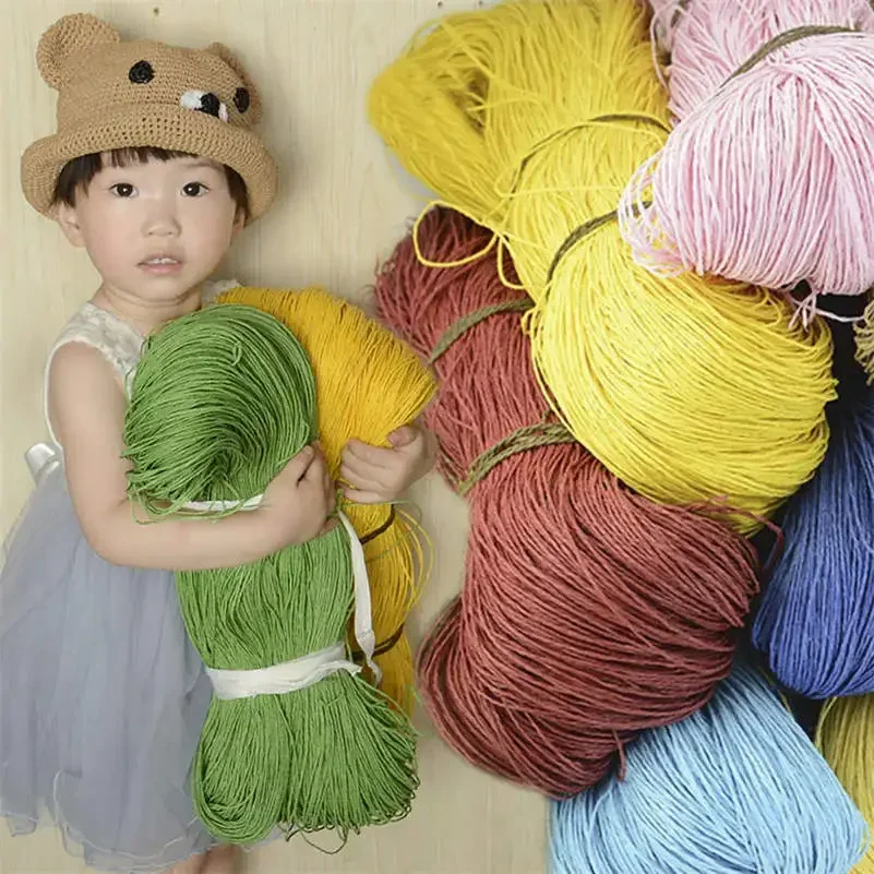 Diy Knitting Natural Raffia Yarn 1.1Lb Crochet Hat Bag Purse Raffia Cellulose Straw Yarn Organic Raffia Thread Summer Yarn