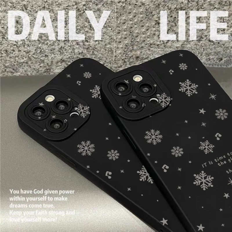 الشتاء ندفة الثلج نمط جراب هاتف آيفون 17 16 15 14 برو ماكس 13 12 11 16E 17 الهواء 7 8 زائد XS X XR غطاء ممتص للصدمات #6