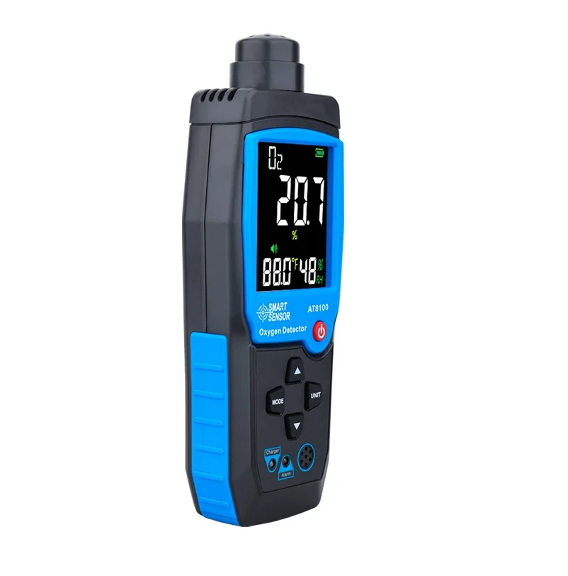 الاستشعار الذكي AT8100 كاشف الأوكسجين الرقمي USB قابلة للشحن السيارات O2 الاستشعار تستر رصد شاشة الكريستال السائل إنذار قابل للتعديل