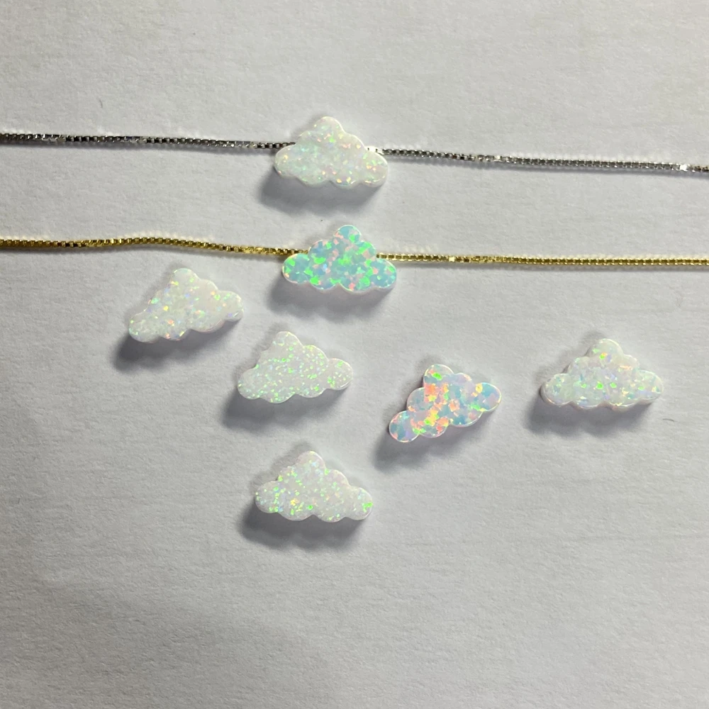 

Lab Created 7.3*12x2.5mm Clouds Shape Synthetic Opal Pendant Gemstone with 1.1mm Hole