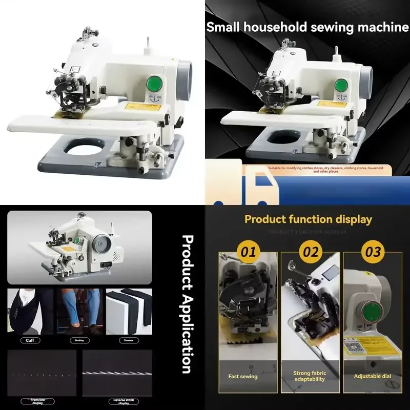 2026 Latest Desk Type Blind Stitch Machine for Home Use Sleeve Trousers Hemming Sewing Machine Automatic Reeling Blind Hem