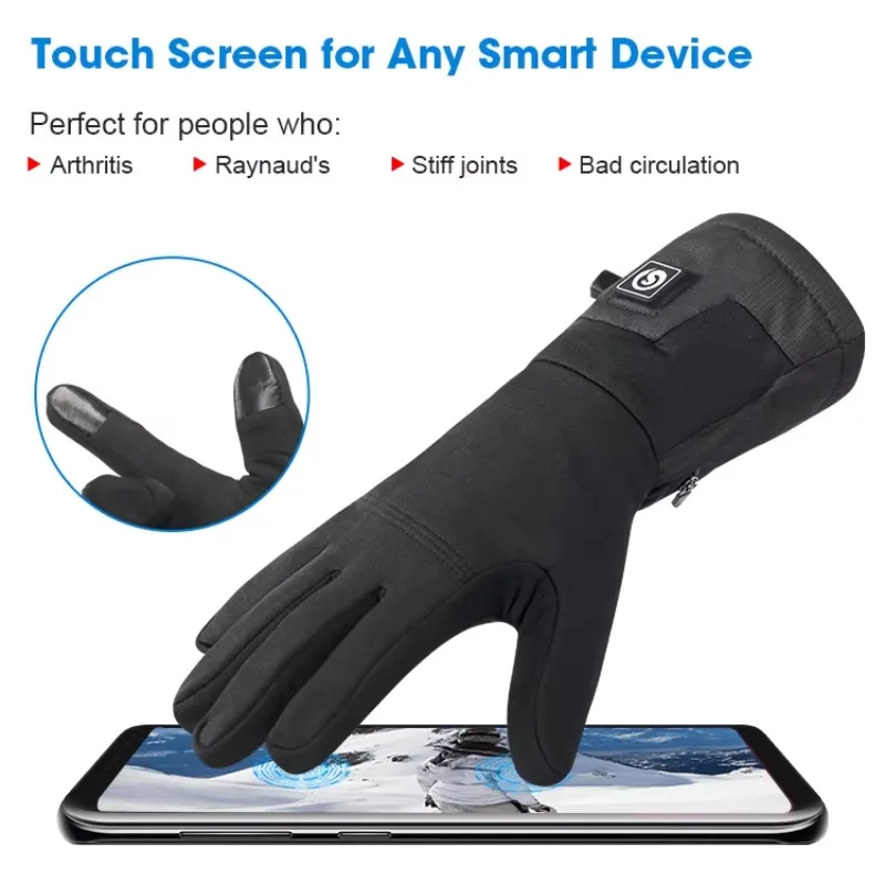 

2026High Dexterity Thin Waterproof Battery Infrared Heated Rechargeable Electric Gloves Comfort Wear for Winter Sports Snowboard