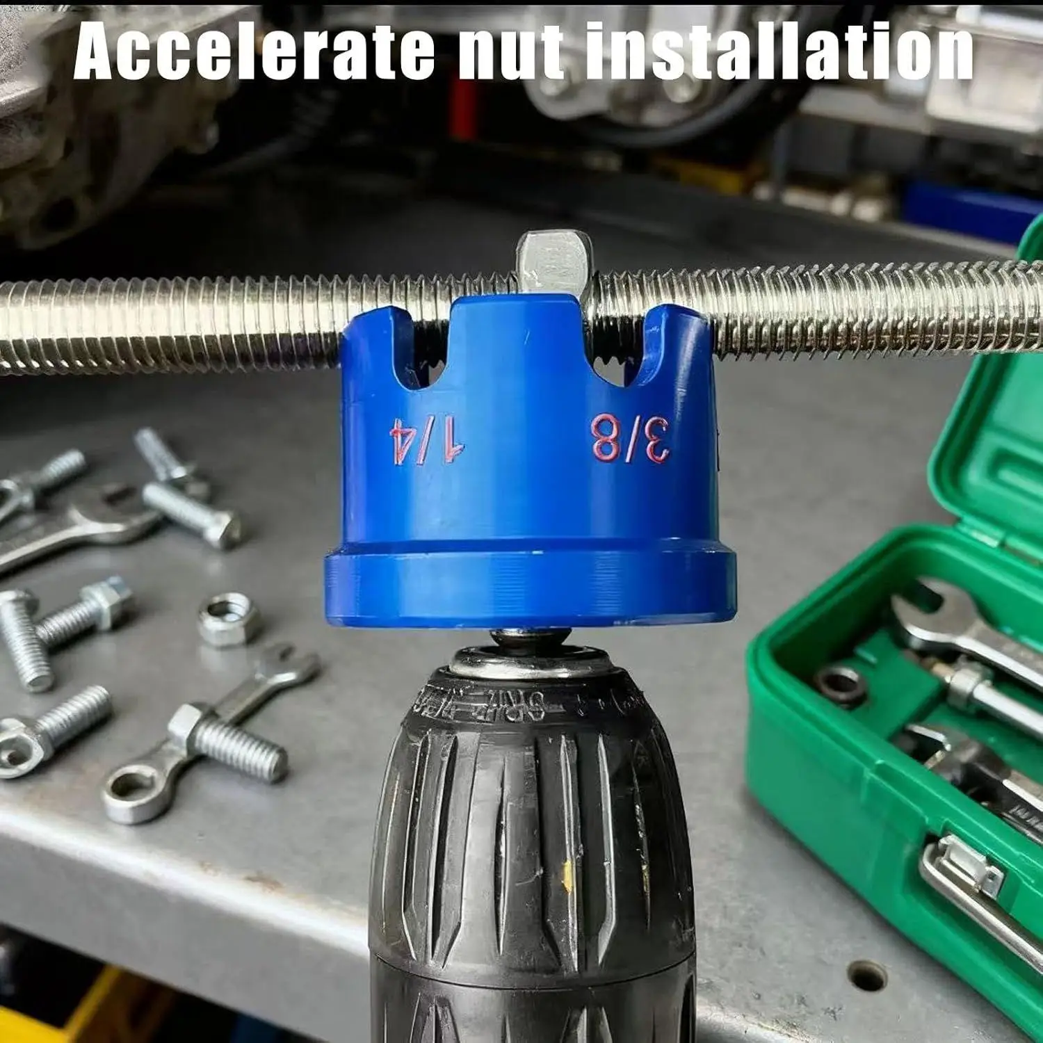 

Nut Zipper Drill Attachment - Fast Aluminum Alloy Adapter, Quick Nut Bolt Removal Attachment for Construction Home Furniture