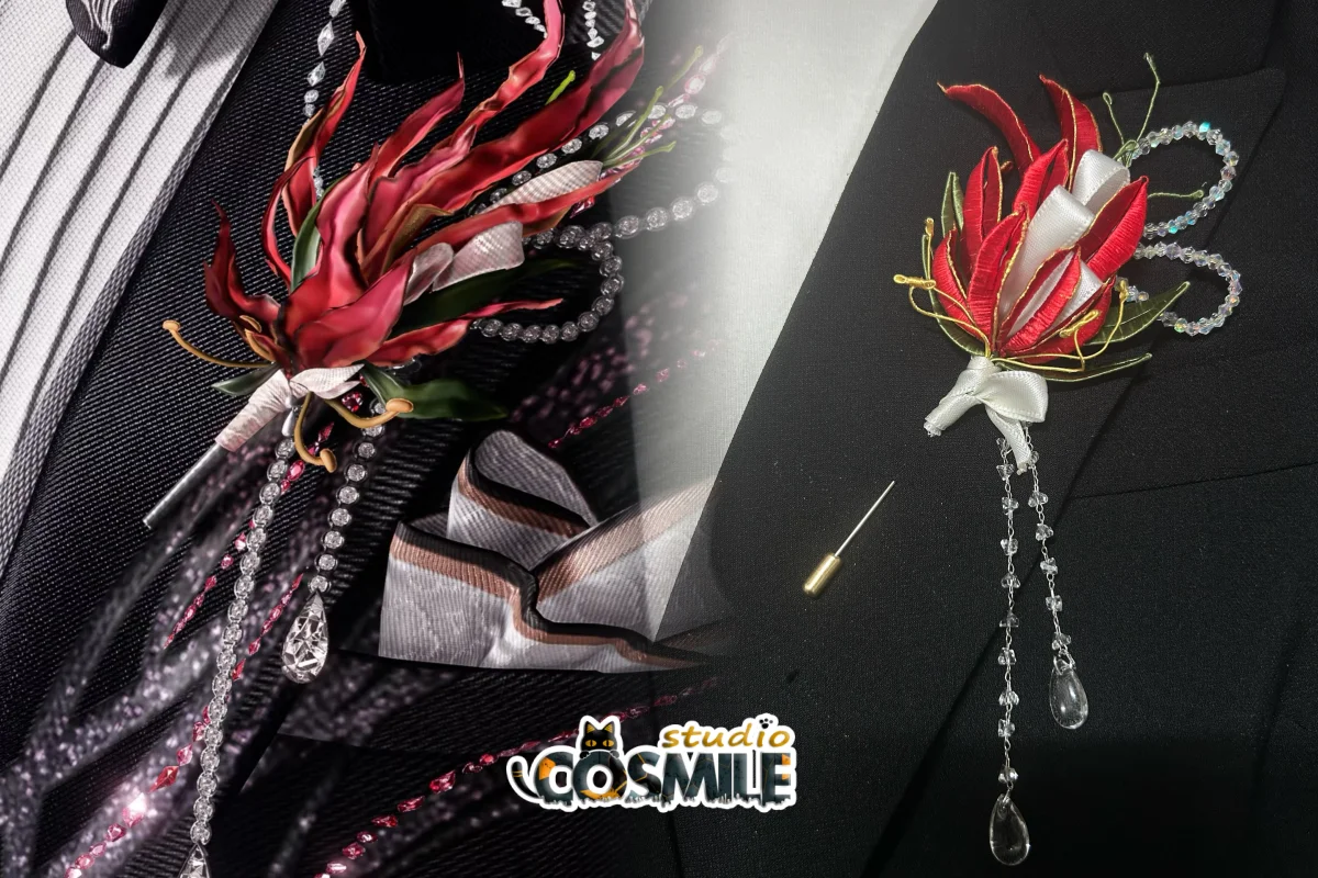 Handmade Brooch Thread Flower Chanhua Love and Deepspace Rafayel Suit Wedding Women Brooch Pin Cosplay Prop