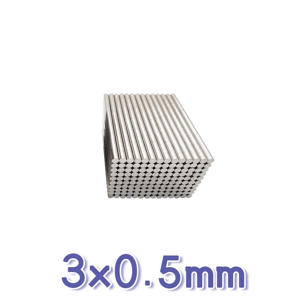 100~5000PCS/LOT NdFeB Magnet N35 Disc MAGNET 3x0.5 mm Round Speaker magnets 3mm x 0.5mm Magnet Ball Custom Refrigerator Magnets