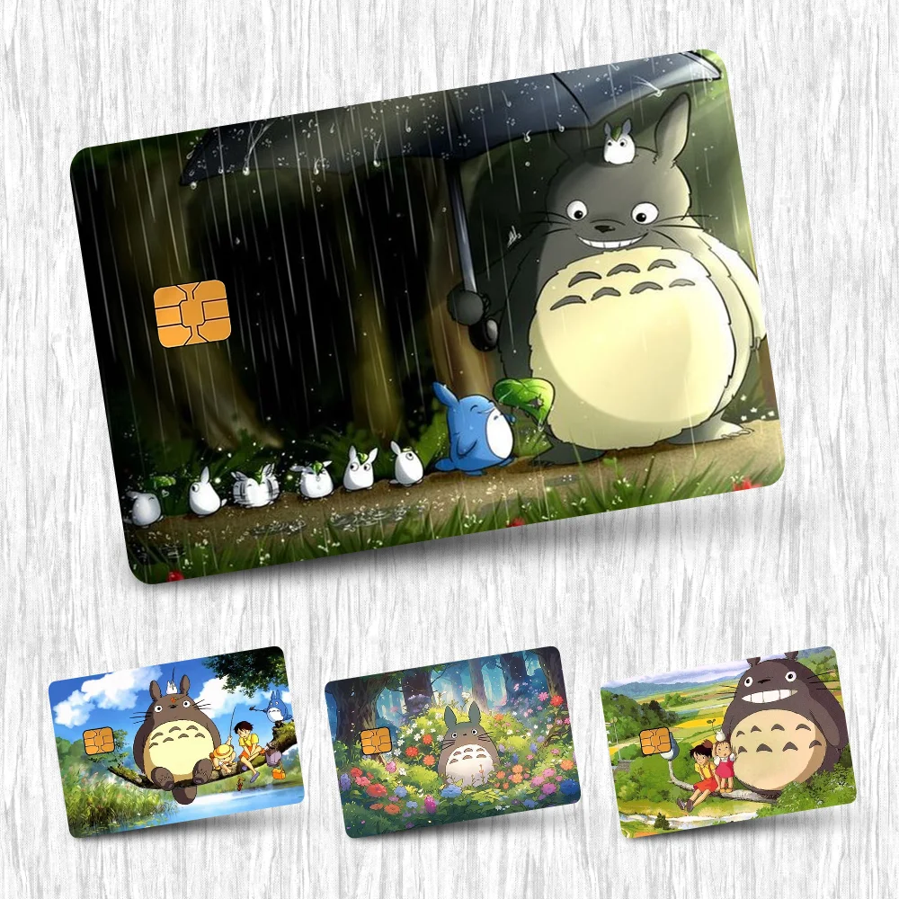 T-Totoro Studios Ghi-bli Game Anime Card Stickers Credit Card DIY Card Protector Stickers Waterproof Film Skin Cover