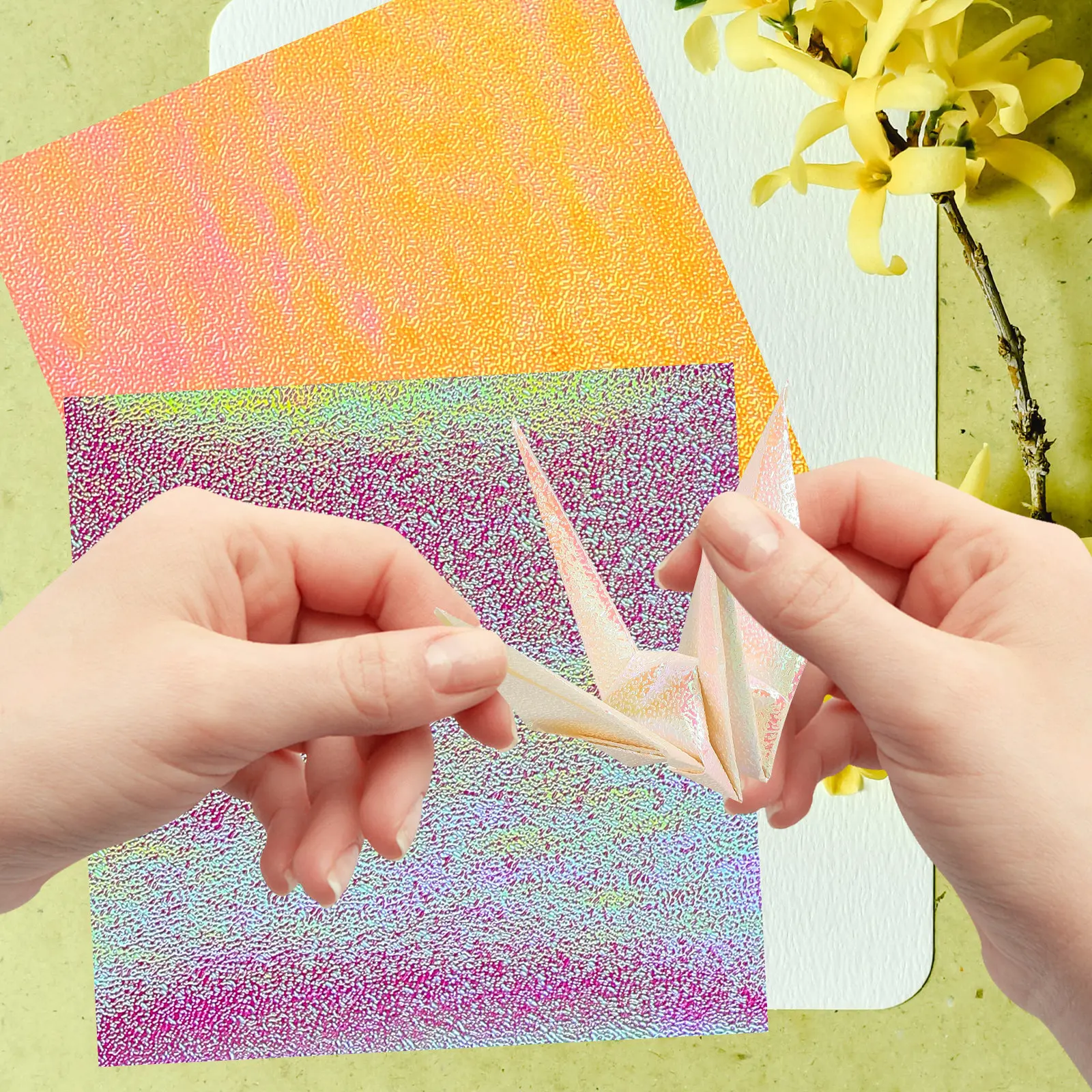 50Pcs Delicate Handicraft Paper Bulk Set for Origami Folding Crafts Printing Painting DIY Projects Family Fun Creative Gift