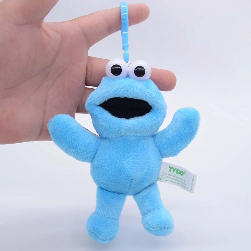 12cm Sesame Street Plush Keychain Lovely Elmo Cookie Demon Kawaii peluche Soft Stuffed Cartoon Toys Dolls Kids Gift Keyring