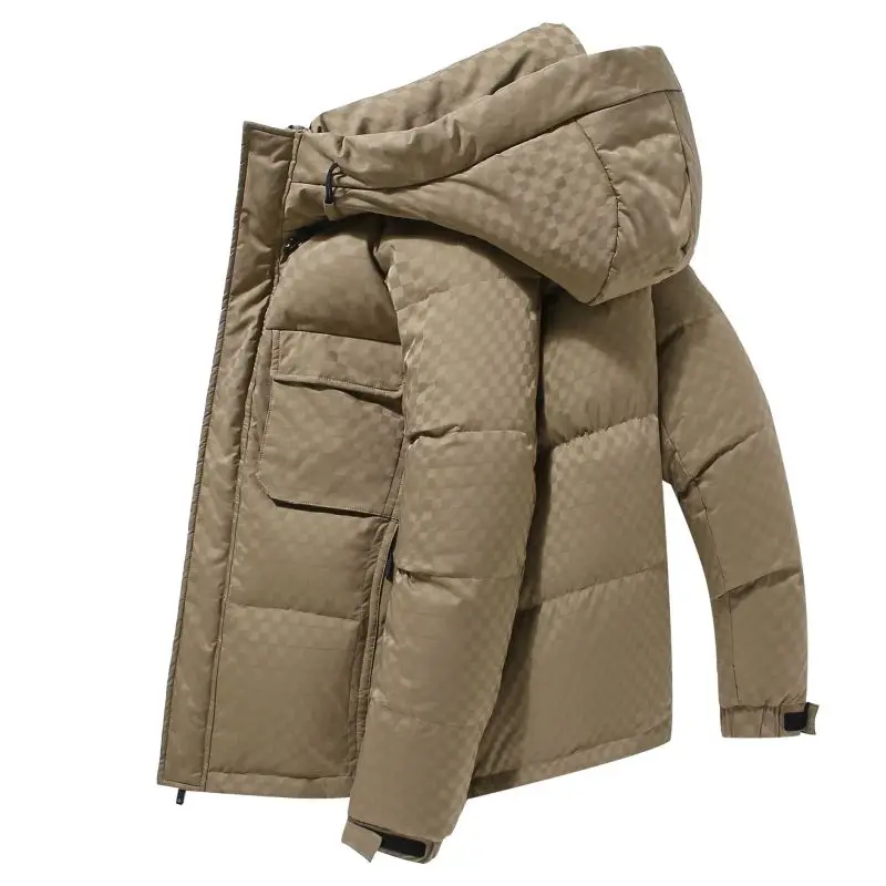 Winter Business and Leisure Men's Down Jacket with Warm and Thick Hood