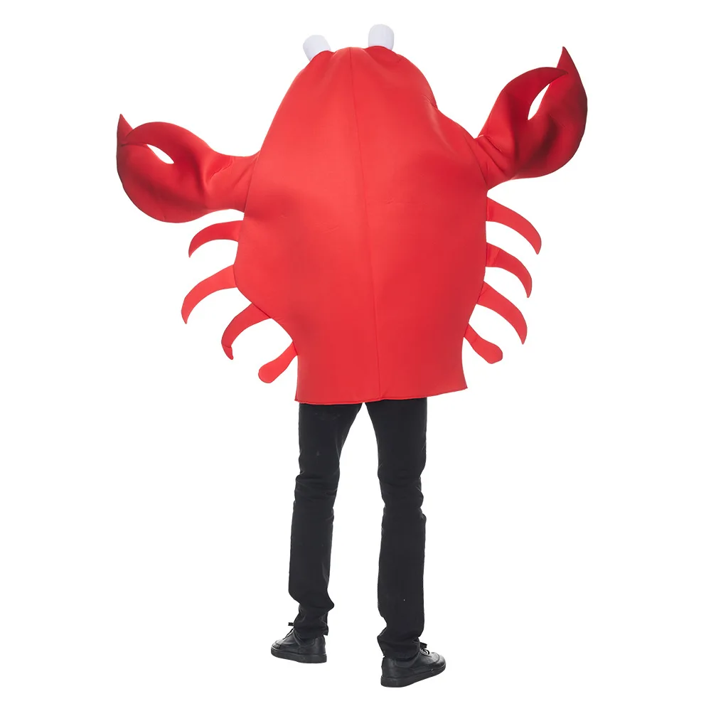 Traje de lagosta caranguejo vermelho roupa engraçado desempenho loween par criatura do mar simp soldado caranguejo geral cosplay terno