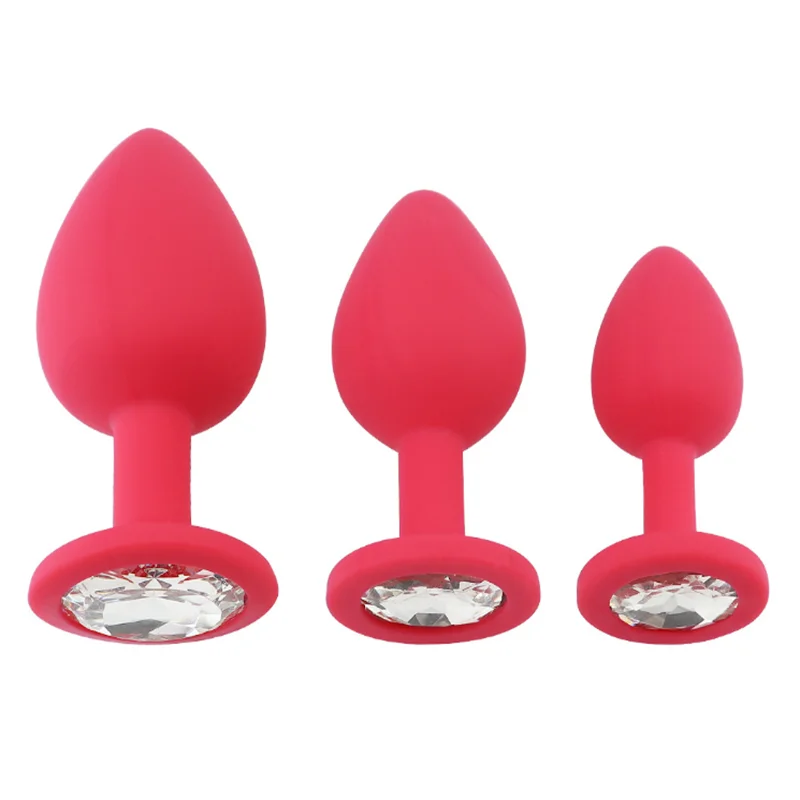 3 Sizes Butt Plug Sex Toys With Crystal Diamond Soft Silicone Plug Tail Adult Anal Toys Game Masturbator for Women/Men/Couples