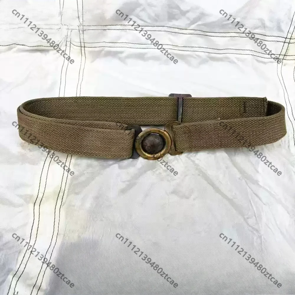 Vintage Canvas Inner Belt With Copper Buckle, Portable Canvas Waist Strap For Outdoor Daily Use And Film Shooting Prop