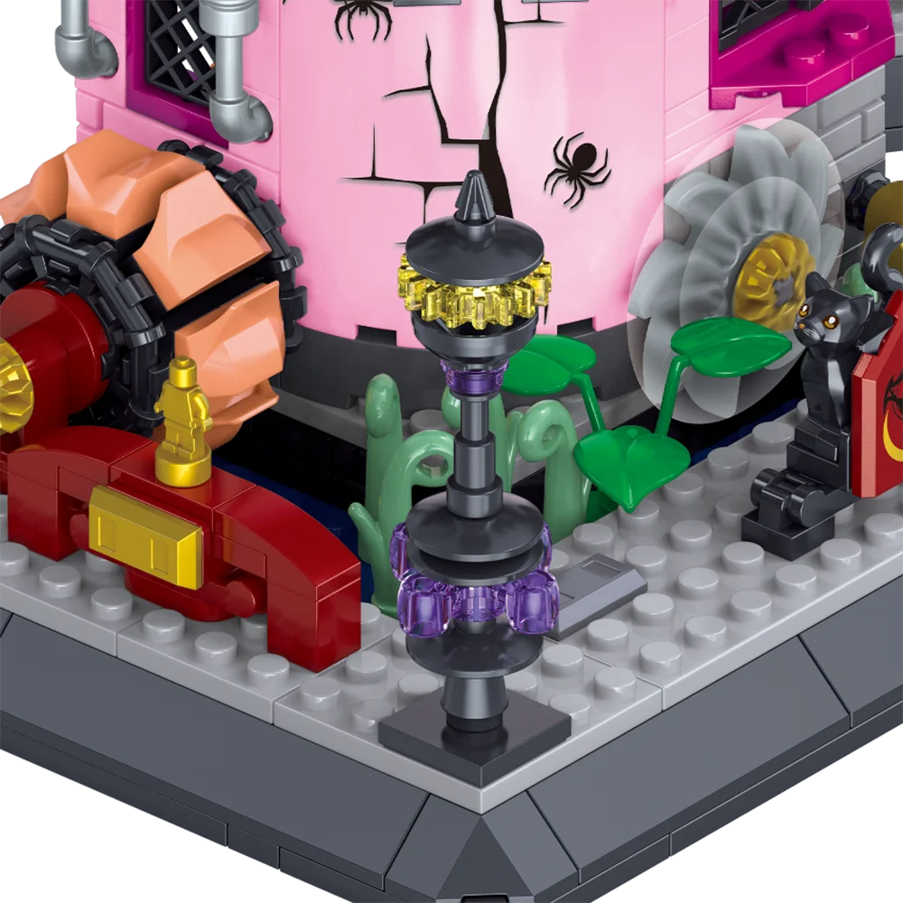 مجموعة مكعبات بناء منزل خبز الزنجبيل MOC شارع المدينة الشتوية، مجموعة الطوب الإبداعية DIY للأطفال، فكرة هدية ممتعة لعطلة عيد الميلاد #5