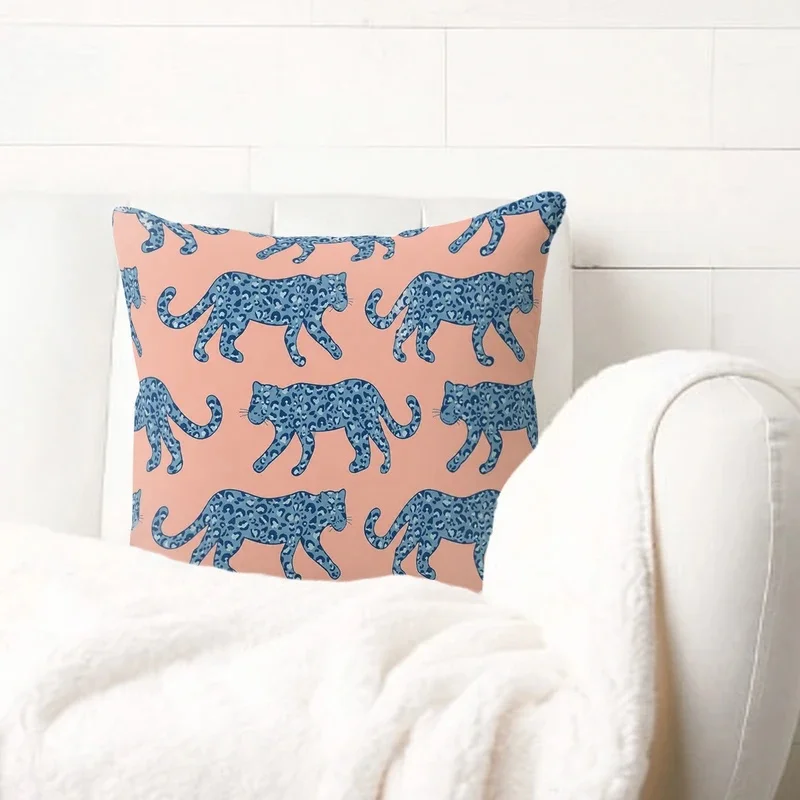 Gorgeous Floral Pattern Polyester Pillow Cover - 2D Printed Decorative Pillowcase for Home Couch Sofa, Only Cover Without Insert