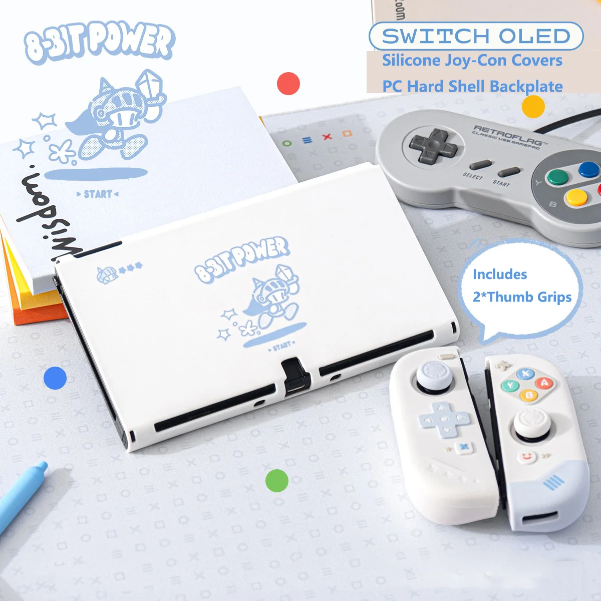 

Защитный чехол 8-Bit Power Pixel Knight для Nintendo Switch OLED – съемный чехол с полным покрытием и силиконовыми накладками для Joy-Con.