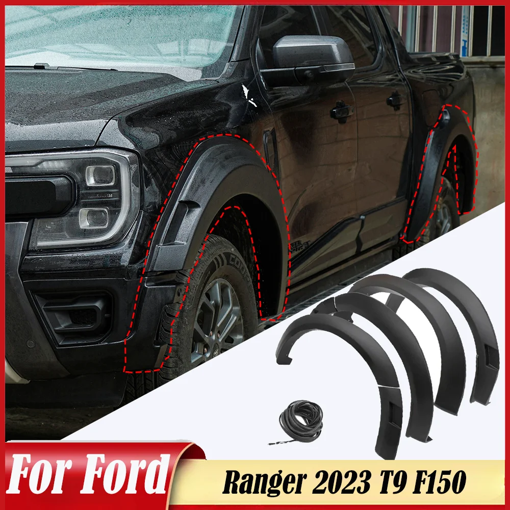 Para Ford Ranger 2023 T9 F150 rueda ceja Raptor rueda ceja guardabarros bengalas rueda arco coche accesorios de protección Exterior