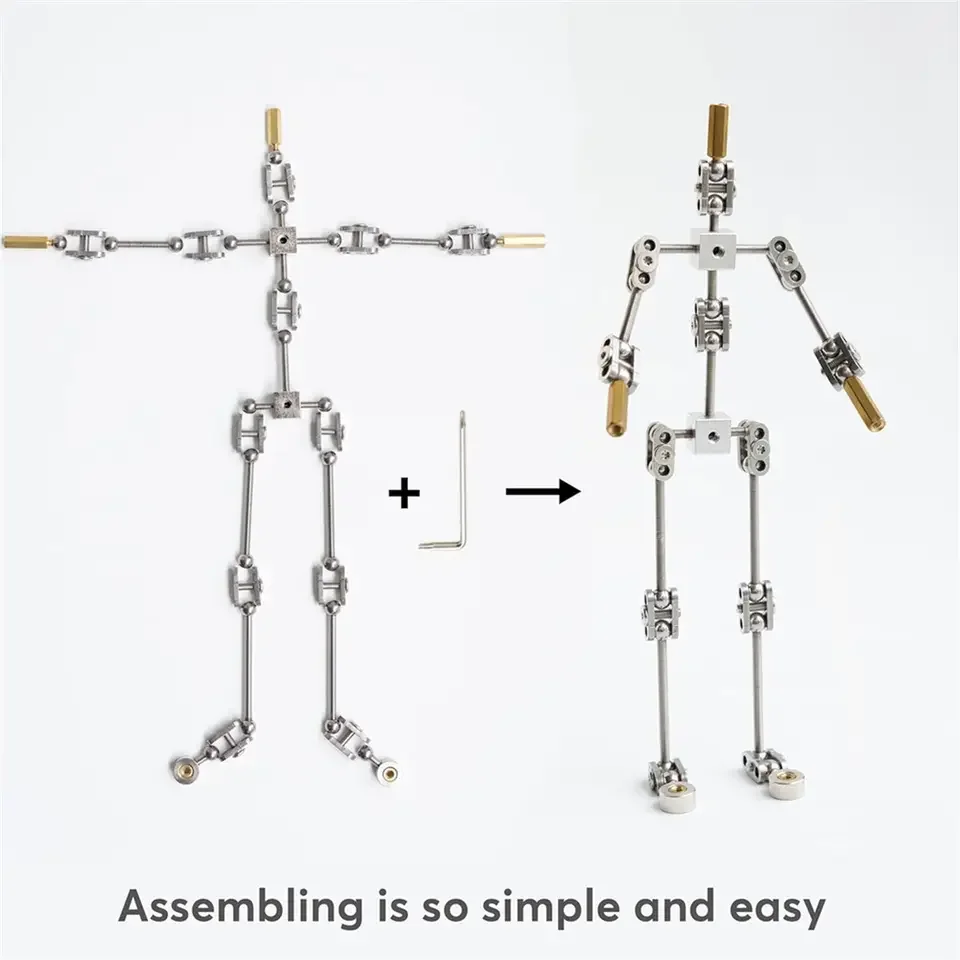 Armature Kit - DIY Metal Puppet Figure Skeleton, Easy To Assemble, Animated Character Design, for Stop Motion Animation