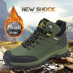 Brand Men's Boots Waterproof Leather Sneakers Man Winter Outdoor Non-Slip Climbing Hiking Shoes Trekking Snow Boots Work Shoes