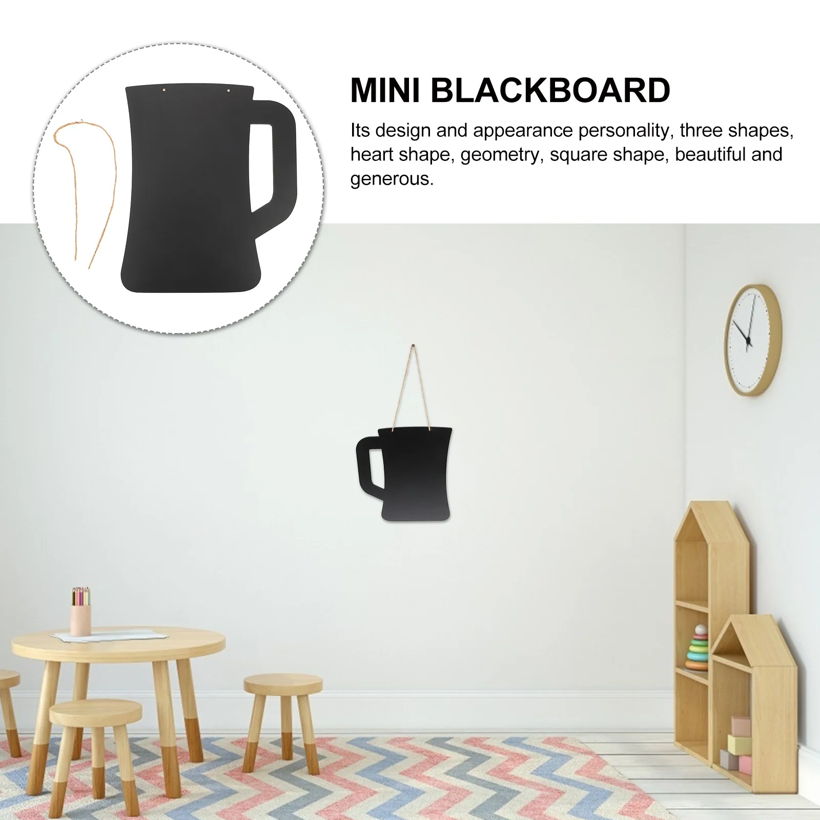 

Beer Mug Shaped Blackboard Hanging Wooden Message Board for Coffee Shop Restaurant Decoration Message Blackboard