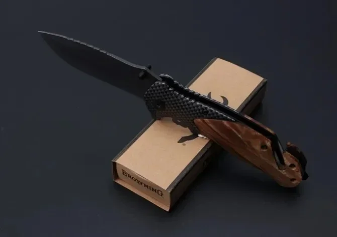 X50 Titan taktische Klappmesser Flipper 5 cr15mov Holzgriff Flipper Camping Jagd Überlebens tasche Weihnachts kollektion