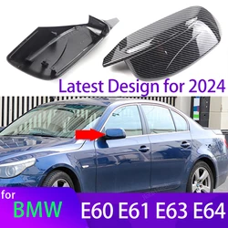 2024 New Carbon Fiber Look Black Side Mirror cover Caps for BMW 5 Series E60 E61 E63 E64 2004-2008 520i 525i 528i 528xi 530i