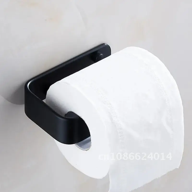 

Aluminum Space Black Toilet Paper Holder Kitchen Paper Towel Holder WC Bathroom Hardware Roll Holder