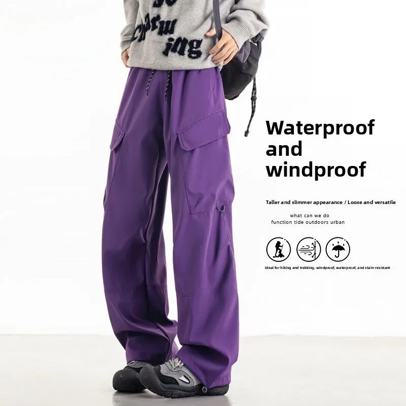 

Men's Casual Straight Leg Work Pants Spring Autumn New American Loose Wide Leg Windproof Leisure Trousers Faionable Urban S...