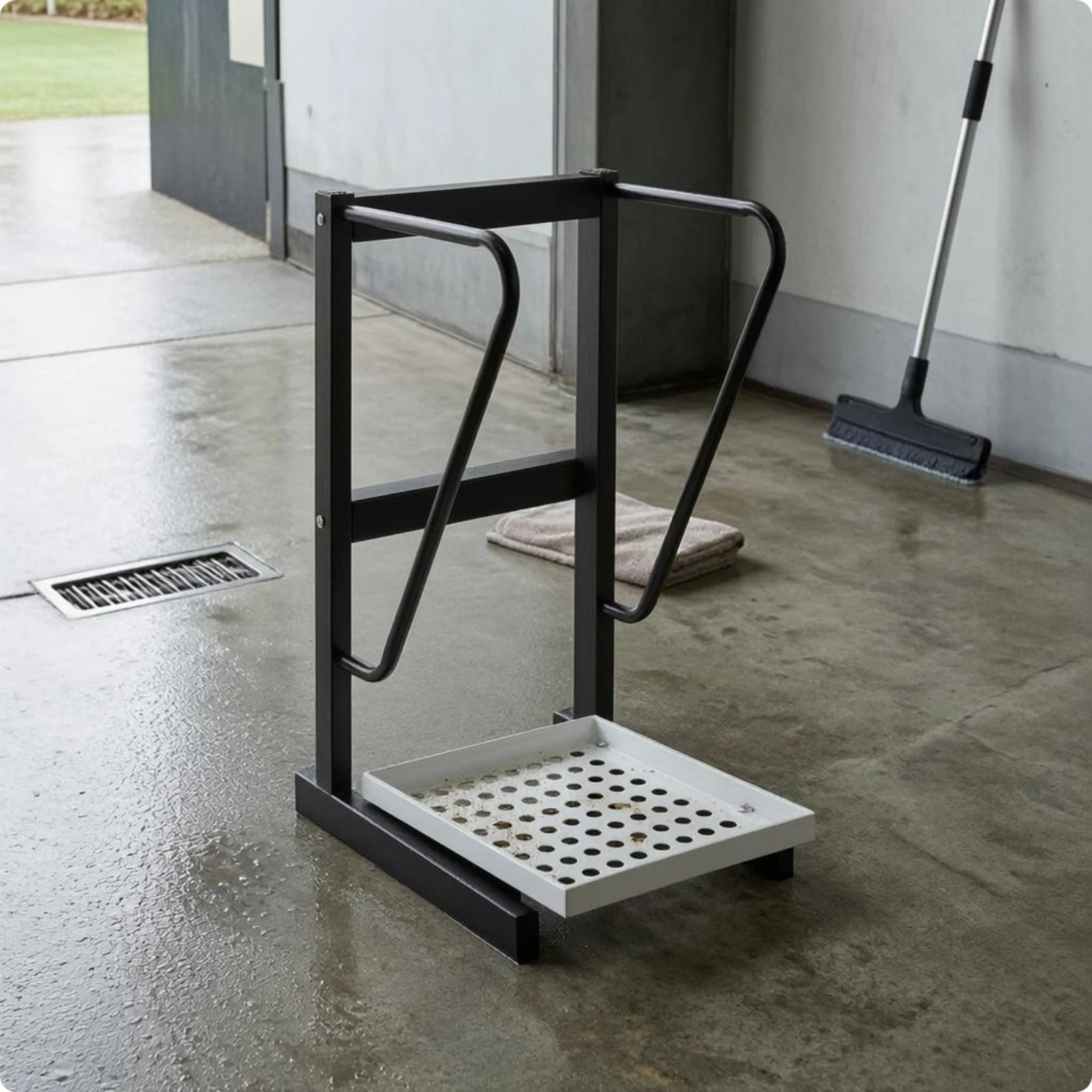 Heavy Duty Perforated Golf Bag Storage Rack Upright Golf Club Holder Metal Frame Organizer Rack for Home Sports Storage