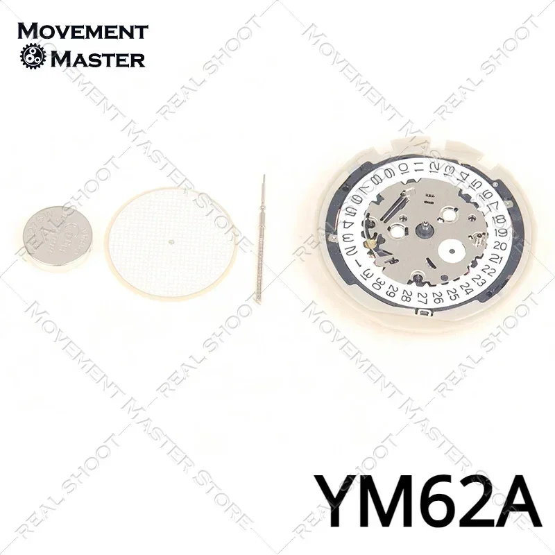 New Original Tianmadu YM62 Movement Date At 3 6Hands Replace 7T62A Quartz Movement Watch Movement Accessories